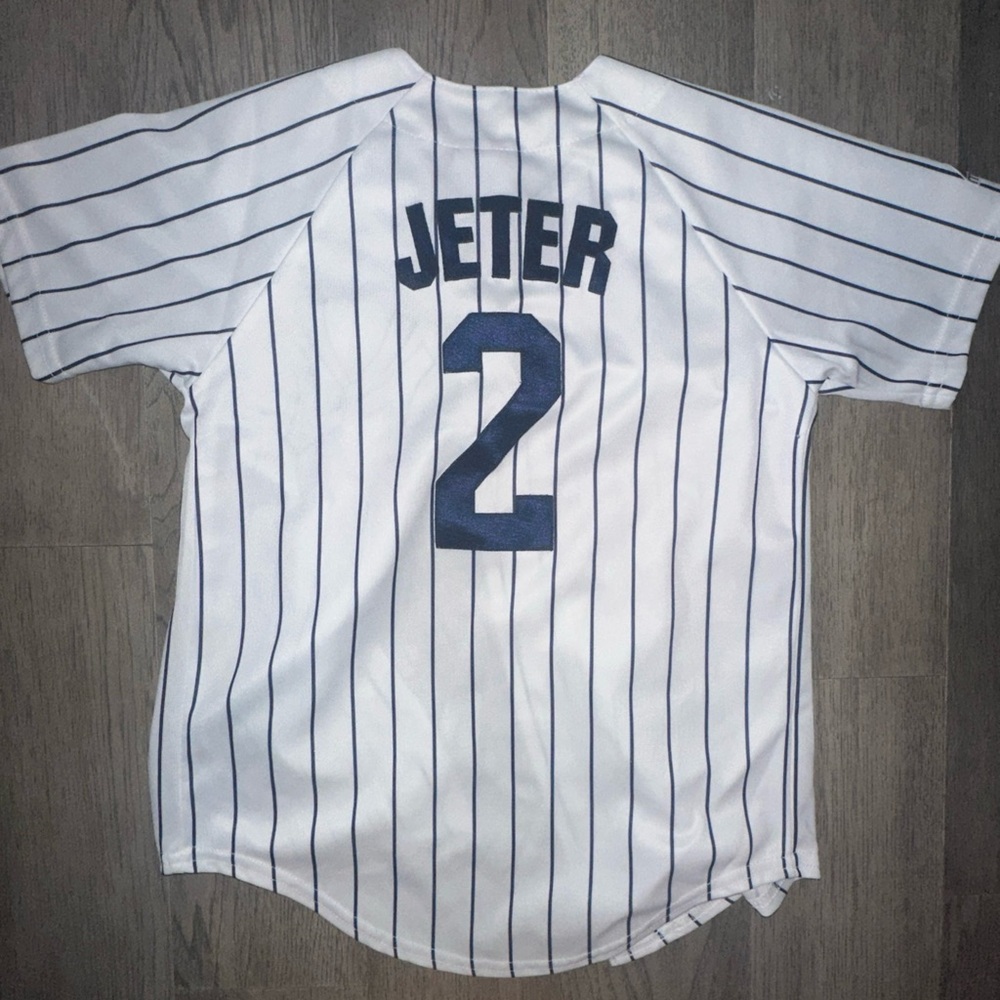 Majestic Navy and White Striped Jersey